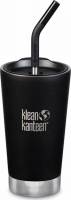 Klean Kanteen Insulated Tumbler 1005726-Shale Black Ποτήρι Θερμός με Καλαμάκι 0.47lt